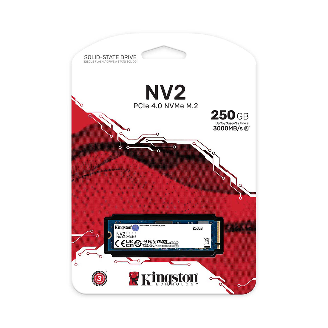 Твердотельный накопитель SSD Kingston NV2 SNV2S/250G M.2 NVMe PCIe 4.0×4