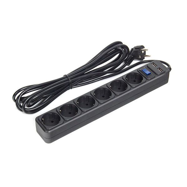 Сетевой фильтр SVC ZC6S-50M-USB 5 м
