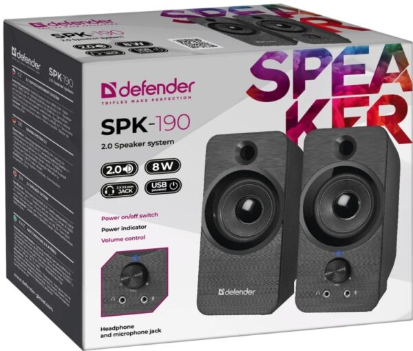 Компьютерные колонки Defender SPK-190 черный