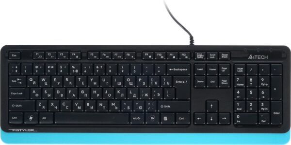Клавиатура A4TECH Fstyler FK10, USB, черный + синий [fk10 blue]