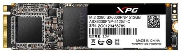 Твердотельный накопитель SSD ADATA XPG SX6000 Pro ASX6000PNP-512GT-C 512GB